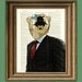 Polar Bear Art 'Exquisite Indeed' Fancy Bear with mustache and monocle illustration suave dictionary page book art print