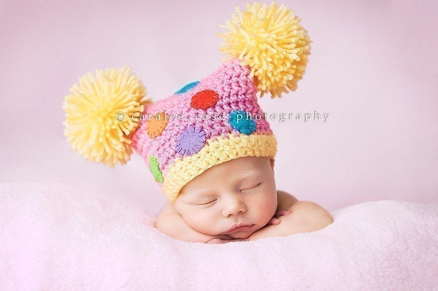 Polka Dot Pom Pom Hat for Girls