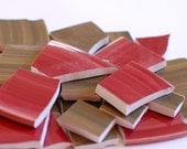 Broken China Mosaic Tiles -  Country Red and Green - Set of 100