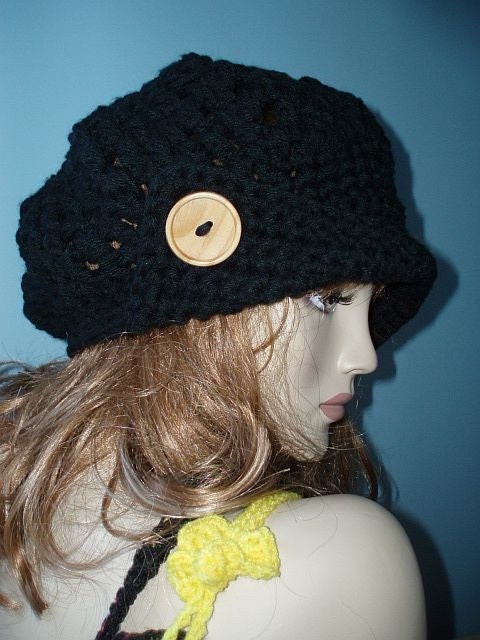 Custom Mede To Order Chunky Hippie hat in Black