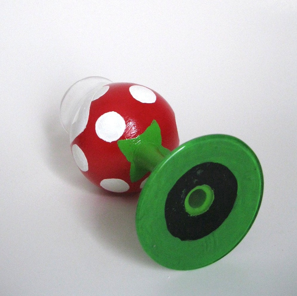 Piranha Plant Champagne Glass - One Hand Painted Mario Inspired Glass