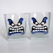 Mario Thwomp Glass- Set of Two Hand Painted Mario Inspired Glasses