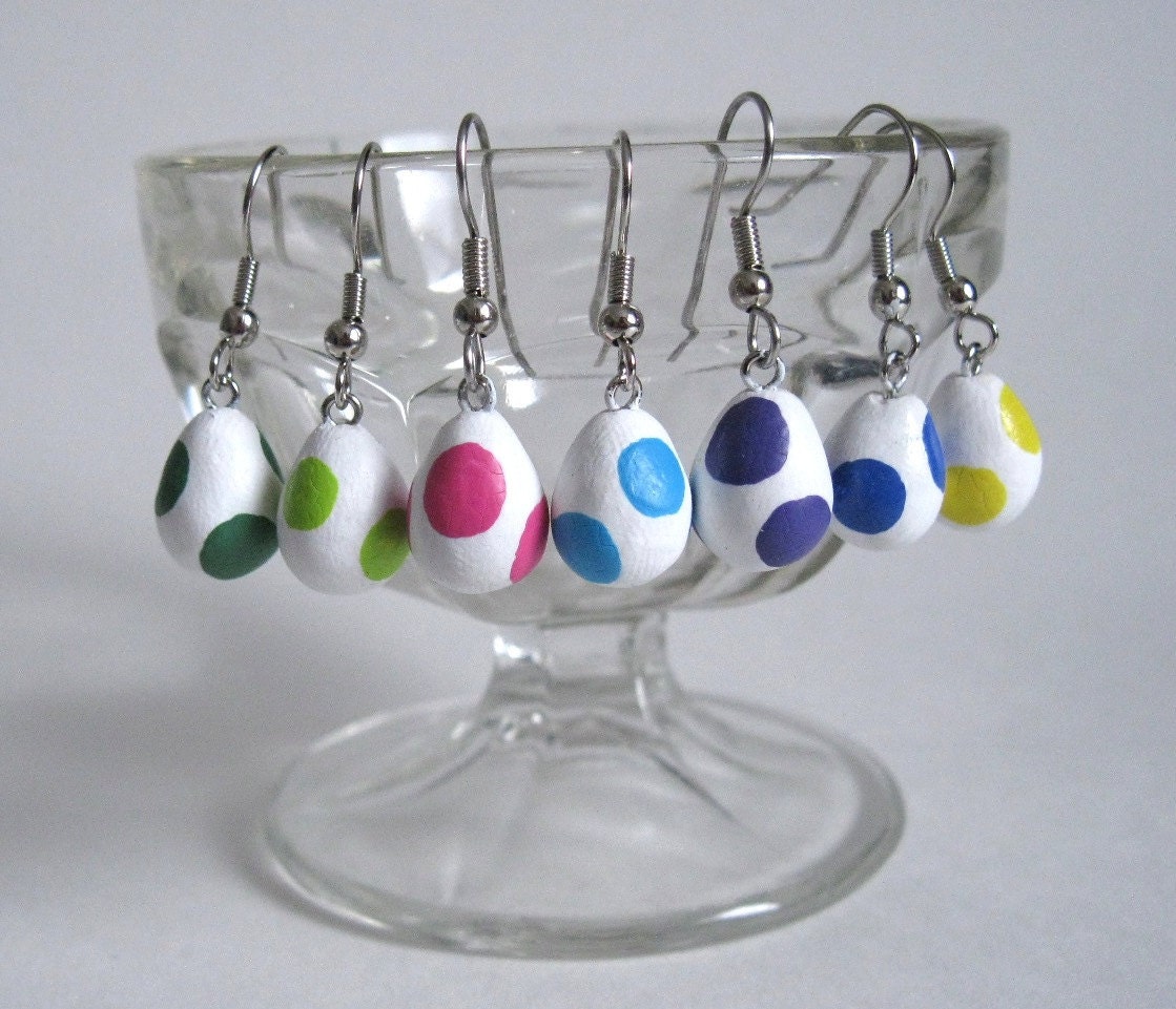 Mix-and-Match Yoshi Egg Earrings in a Rainbow of Colors