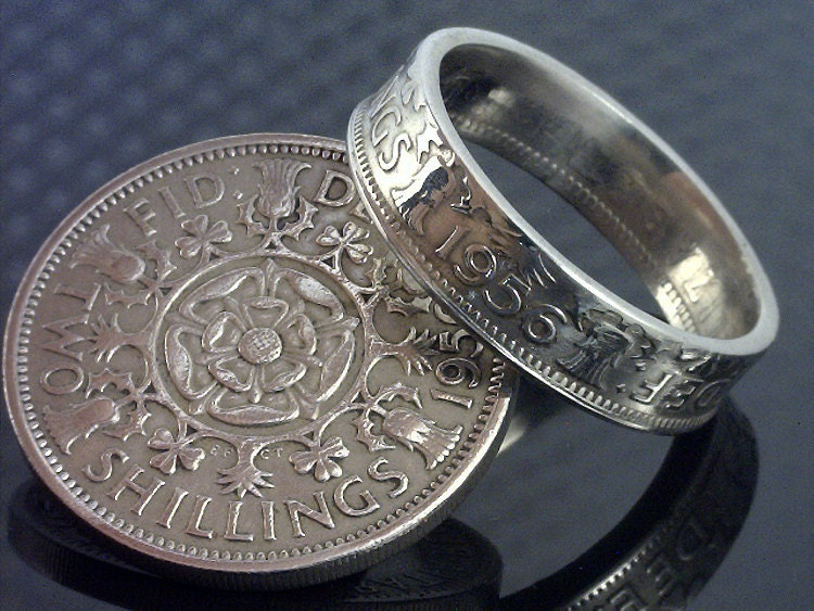 COIN RING JEWELRY - British Two Shillings - Choose The Year  Ring ...