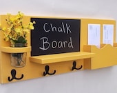 Mail Organizer - Coat Rack - Mail Holder - Letter Holder - Chalkboard - Chalk board - Key Hooks - Jar Vase - Organizer - Coat Rack - Wood