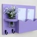 Mail Organizer - Mail Holder - Letter Holder - Key Hooks - Jar Vase - Organizer - Painted Distressed Wood