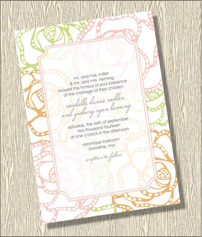 PRINTABLE DIY Country Rose Garden Wedding Invitation Suite