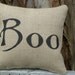 Halloween Boo burlap accent pillow cushion