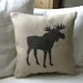 Burlap Moose pillow Cushion Christmas winter or boys room - Etsy Front Page item