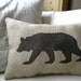 Burlap bear pillow cushion Christmas winter or boys room - Etsy Front Page item