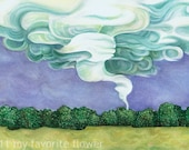 tornado, watercolor painting, storm artwork