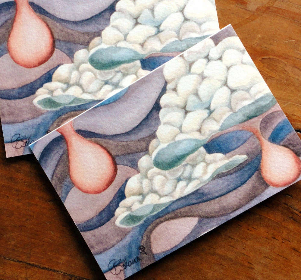 notecards, card set, storm clouds art print cards