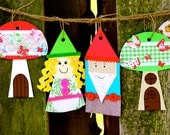 Garden Gnome and Mushroom Banner Craft Kit