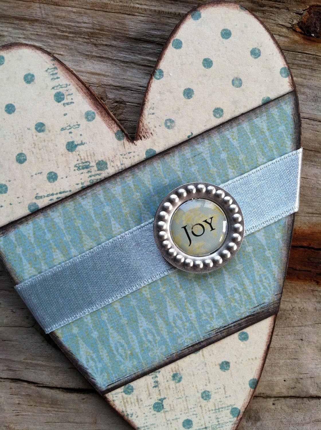 Large wooden heart magnet
