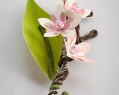 Paper Cherry Blossom Boutonniere