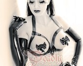 Latex Frame Bra with Bow