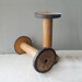 Large Antique Mill Textile Wood Spools Pair