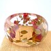 Red Roses Resin Bangle - Pressed Flowers Encased in Resin.  Chunky Bangle with Real Flowers - Red Roses.  Pressed Flower Bracelet Cuff.
