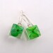 Green Botanical Resin Earrings. Real Flower Resin Earrings. Pressed Flower Earrings. Handmade Jewelry with Real Flowers - Green Hydrangea