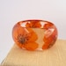 Orange Resin Bangle.  Chunky Resin Bangle Bracelet.  Pressed Flower Bracelet.  Real Flowers - Orange Cosmos
