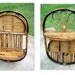 Mid Century Oval Bamboo Shelf // Small Hanging - Folding Shelves
