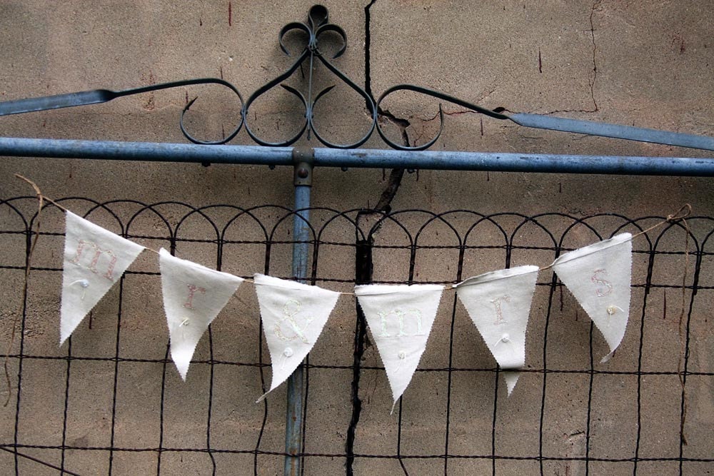 Mr & Mrs Fabric Wedding Banner
