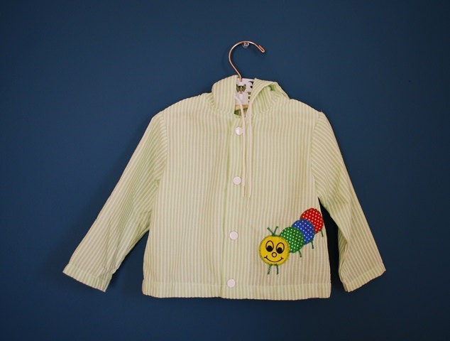 Vintage Toddler's Jacket with Caterpillar Applique- Size 12-18 Months - SweetShopVintage