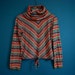 Vintage Chevron Cowl Neck Shirt- Girl's Size 14/16 or Women's XXS