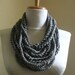 The GODDESS Scarf Crochet Chain Scarf Necklace Neckwarmer Womens Scarf Circle Scarf GRAY GREY Ready to Ship