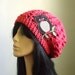 Mr. Owl and Me Super CUTE Crochet Women Slouchy Hat in PRETTY CORAL