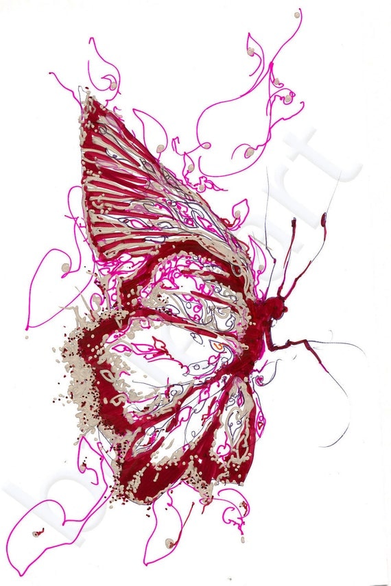 the burgundy, wine, red butterfly or  butterfly for valentine