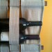 8 bottle Wine Rack of reclaimed wood and fabric