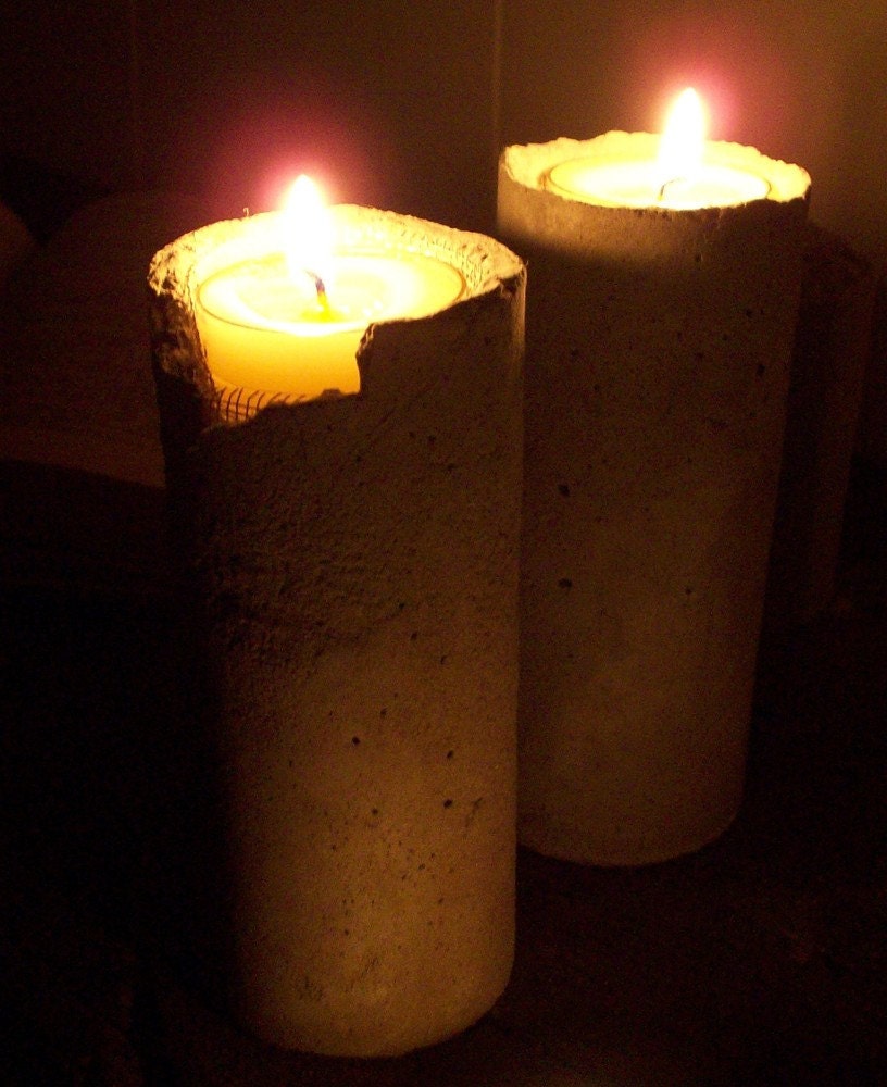 Concrete tea lite columns