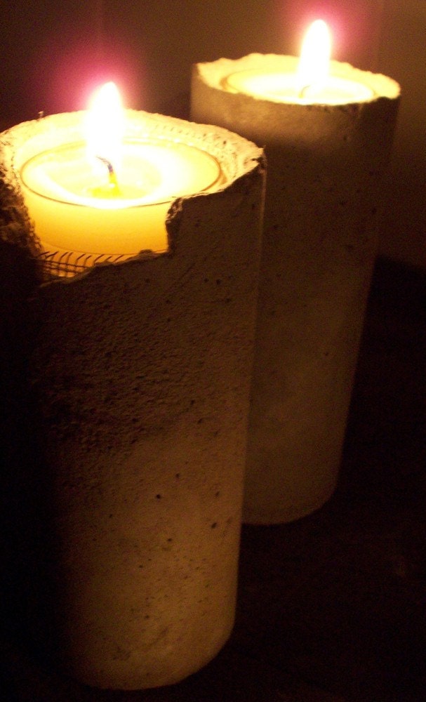 Concrete tea lite columns