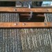 Wood Tote with recycled carpet samples and reclaimed wood.