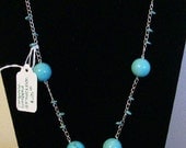 Turquoise Wrapped 23" Necklace