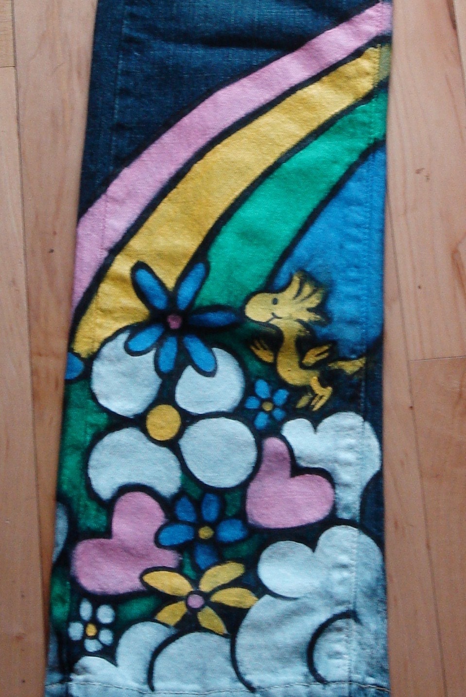 Hand Painted Snoopy Hippy Jeans