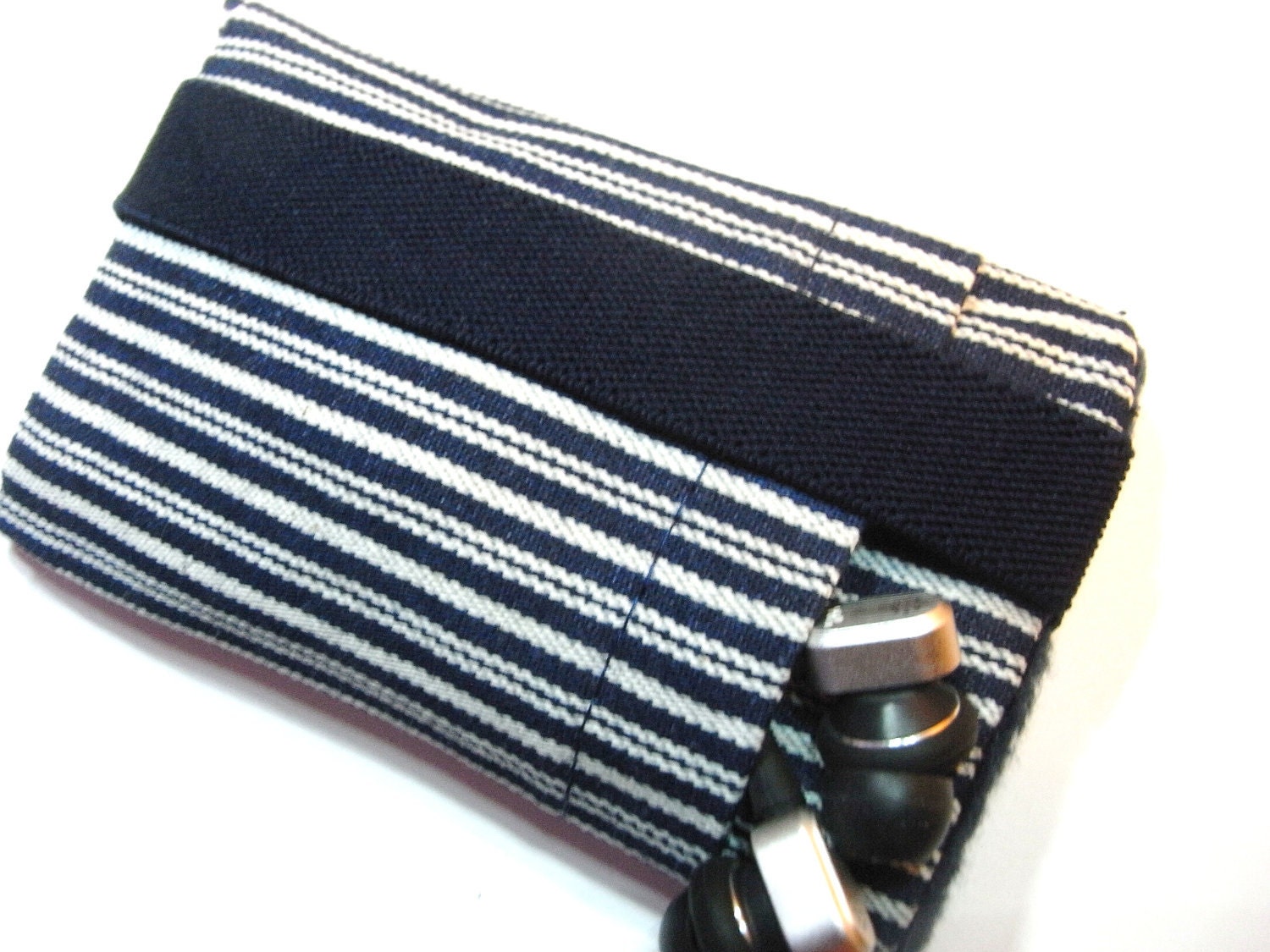 iphone 5 fabric  Case / iphone 4 Sleeve / ipod Touch / French Blue Stripe / Gadget