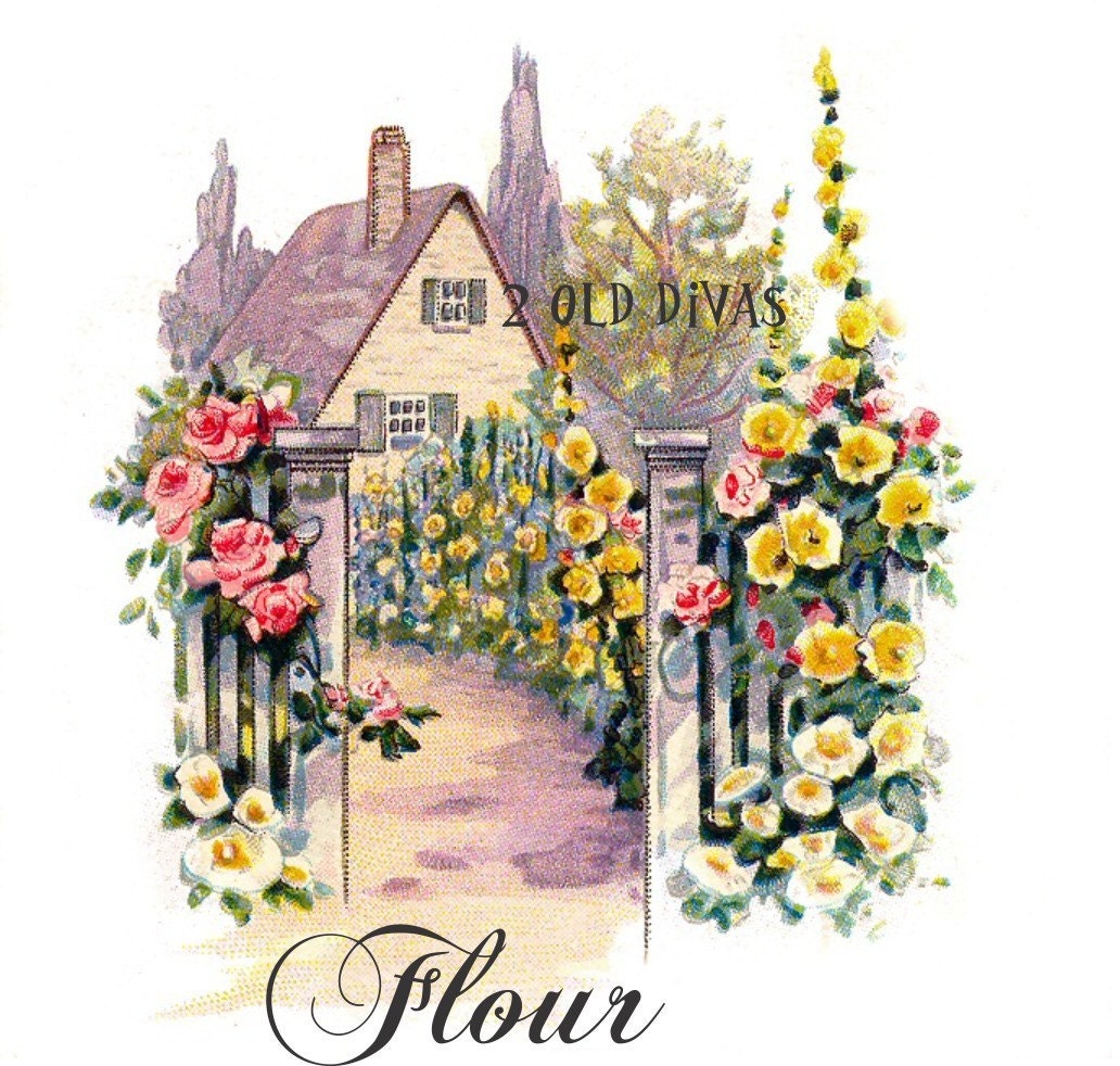 Shabby Country English Garden Cottage Canister Decal Set Decals