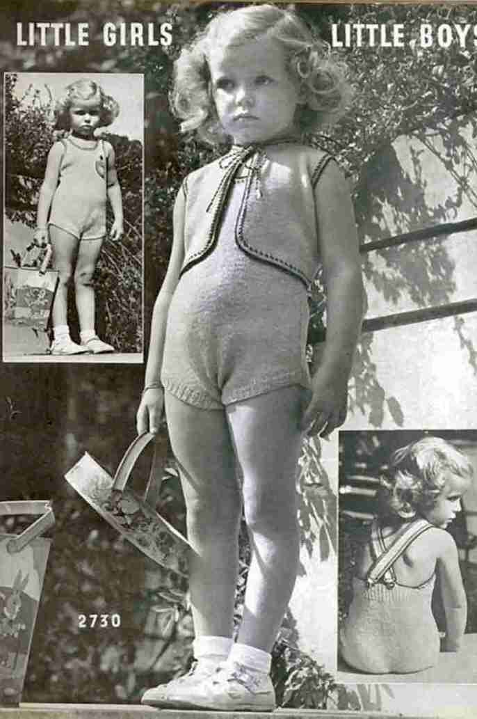 Vintage 1940s Girls Knit Sun Suit And Bolero Pattern PDF