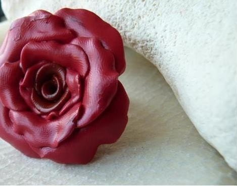 JESSICA RABBIT.  Large Delicious Cranberry Rose Cocktail Ring.