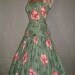 RESERVED 50s dress 1950s vintage HAWAIIAN HIBISCUS green pink print halter full skirt drop waist sun dress