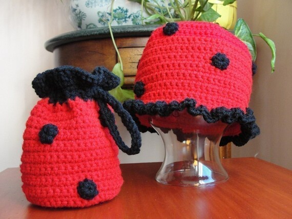 Baby Girls Child LADYBUG CROCHET PATTERN Beanie by ...
