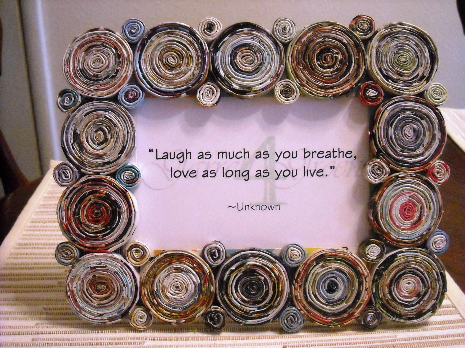Recycled Magazine Picture Frame - E