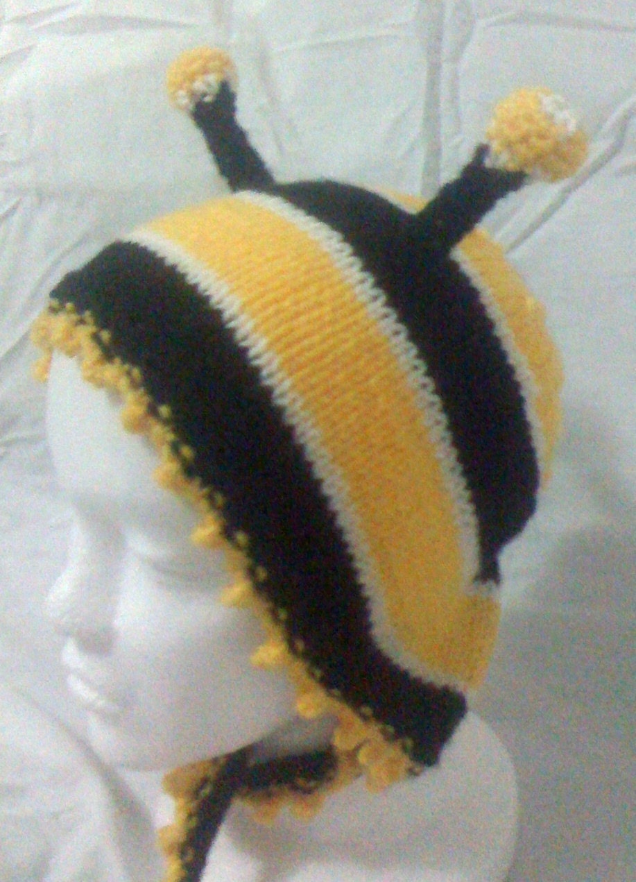 Bumblebee Child's Hat - Knitting and Crochet Pattern Instructions