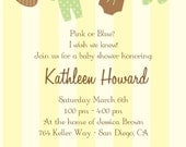 Cute Clothesline Baby Shower Invitation (girl, boy or neutral)