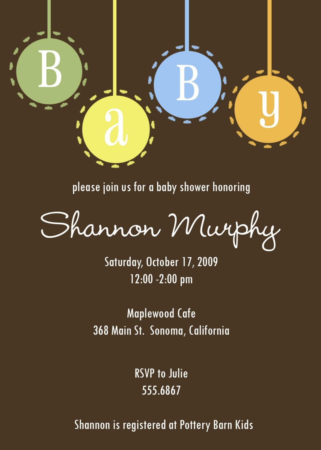 Circles Baby Shower Invitation (Boy, Girl or Neutral Option)