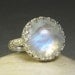Rainbow Moonstone Ring, Sterling Silver Natural, Blue Stone Handmade, made to order in your size
