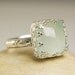 Sterling Silver Chalcedony Ring, Natural Aqua Stone, Crown of Hearts, Faceted Genstone-made to order in your size