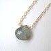 Moss Aquamarine Necklace - Briolette Beaded Teardrop Necklace Beadwork Necklace